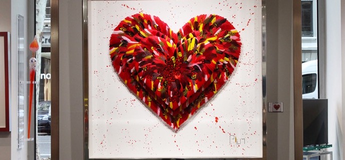 Heart Cake - 39" x 39" - Plumes and drawing