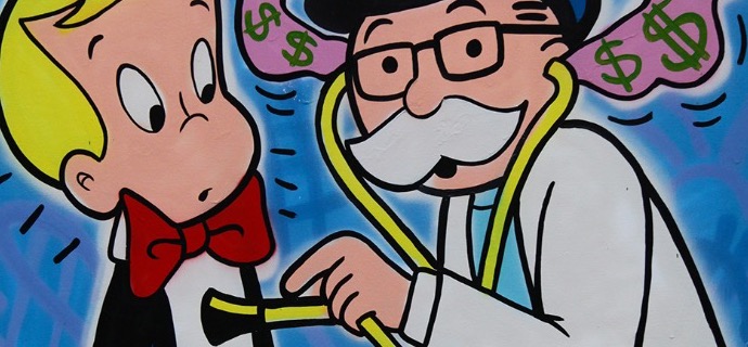 Dr. Monopoly listen to my heart - 48" x 36" inch - mixed media
