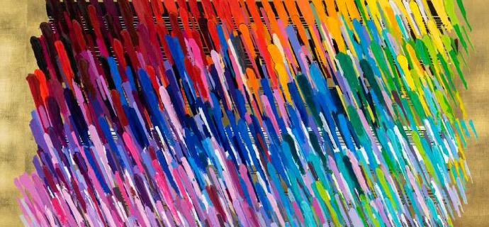 Notes Gold - 180 x 120 cm - Monotype