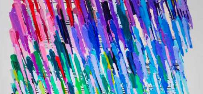 Note silver - vertical - 180 x 120 cm - Monotype