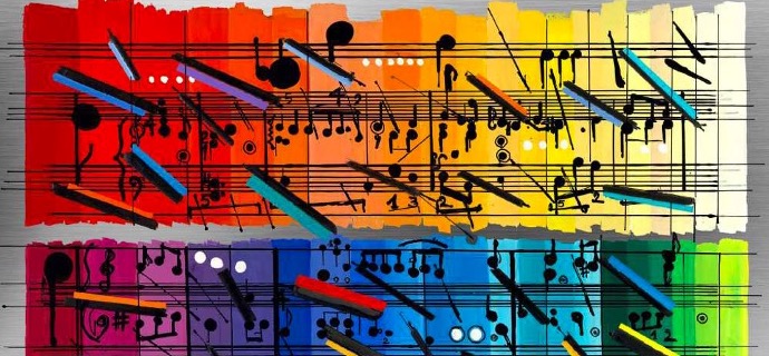 Concert Ludwig Silver - 180 x 120 cm - Monotype