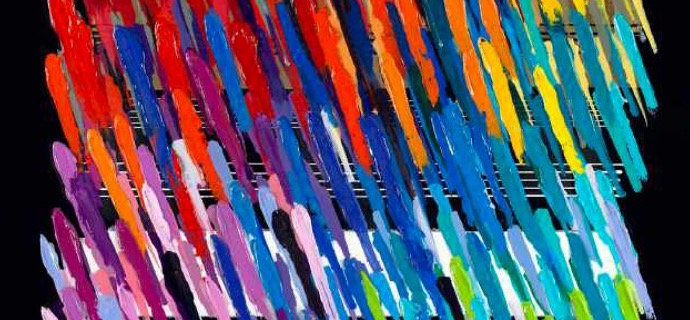 Notes Black - 100 x 100 cm - Monotype