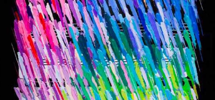 Notes Black - Vertical - 180 x 120 cm - Monotype