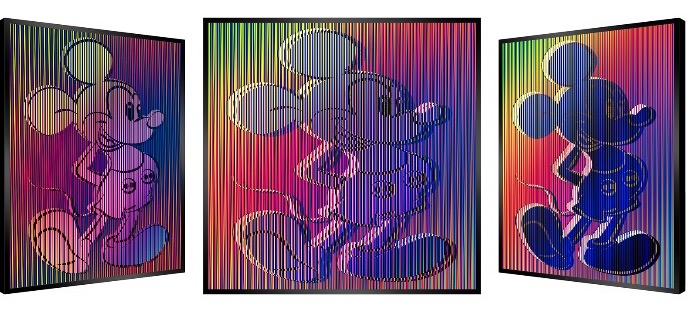 Hiding Mickey - Kinetic Pop art - 113 x 113 cm