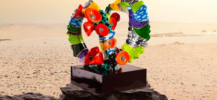 Cactus spiral - 42 x 45 x 45 cm - Sculpture en aluminium