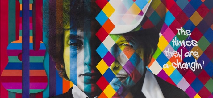 Bob Dylan - 75" x 40" - Lacquer on metal