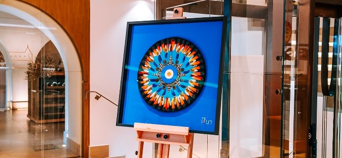 Mandala - 100 x 100 cm - Plumes et dessin