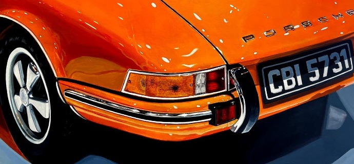 Quart d'orange - 31" x 26" - Acrylic on canvas
