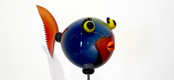 Tropiques bulle multicolore - Glass sculpture - 24" x 14"