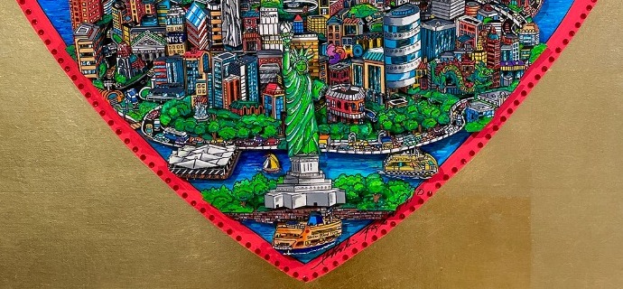 ORIGINAL ARTWORK - The heart of Manhattan - 81 x 81 cm - Sérigraphie 3D