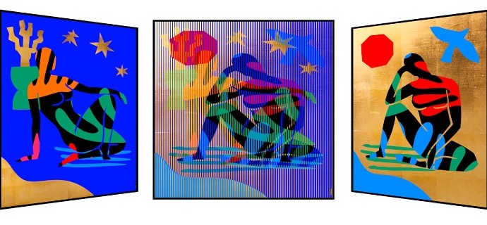 SOLD OUT - Matisse Riviera - Kinetic Pop art - 113 x 113 cm