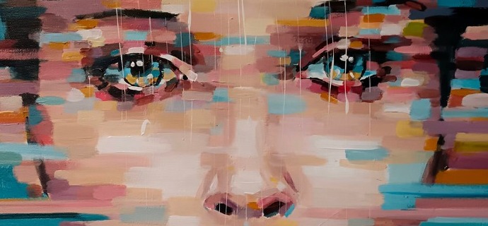 Nathalie - 54 x 46 cm - Acrylique sur toile