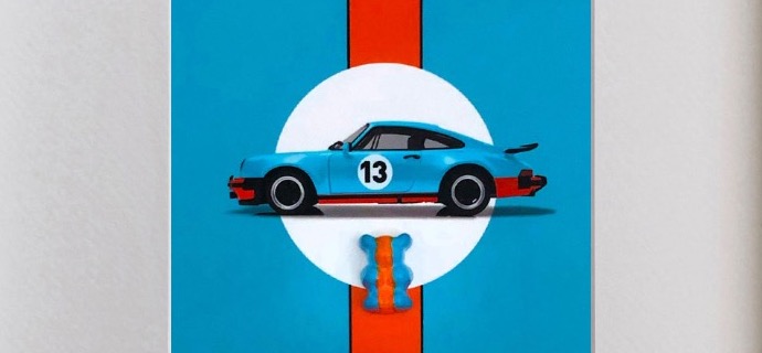 911 Le Mans - Mix Media - 10,6" x 10,6" inch