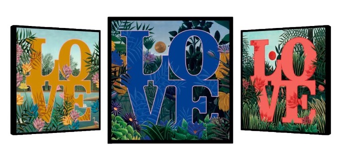 Tropical Love - Kinetic Pop art - 29" x 29" inch