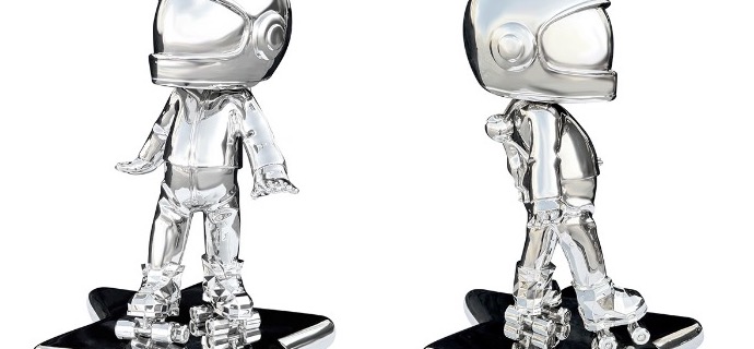 Roller skater - Sculpture en inox poli miroir - 70 cm