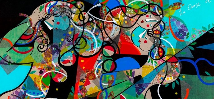 La danse de la vie - 100 x 80 cm ou 24 x 30 cm - Laque sur aluminium