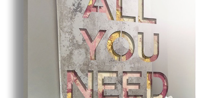 All you need is love - Découpe laser sur métal et techniques mixtes - 100 x 120 cm