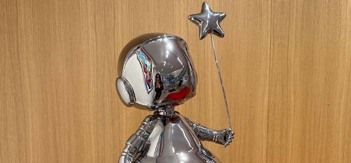 Astro Girl with Star - polished stainless steel - 20" inch