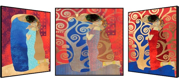 Brand new Klimt - Kinetic Pop art - 90 x 90 cm