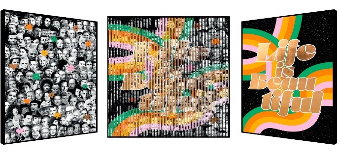 Life is beautiful - Kinetic Pop art - 113 x 113 cm