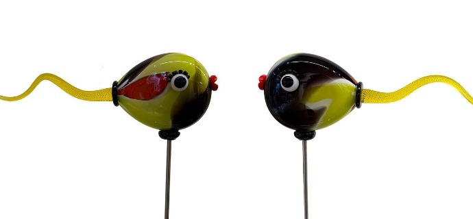 Poisson caraïbes - Sculpture en verre soufflé - H 46 x L 47 x D 11 cm