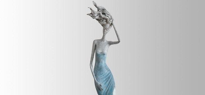 Gone with the wind - 90 x 30 x 25 cm - Sculpture en bronze