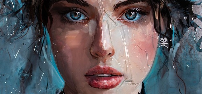 Rhodes - 39" x 27,5" - Acrylic paint and resin on metal