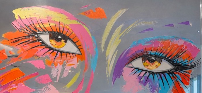 Silvana - 100 x 100 cm - Acrylique et cristaux taillés sur miroir