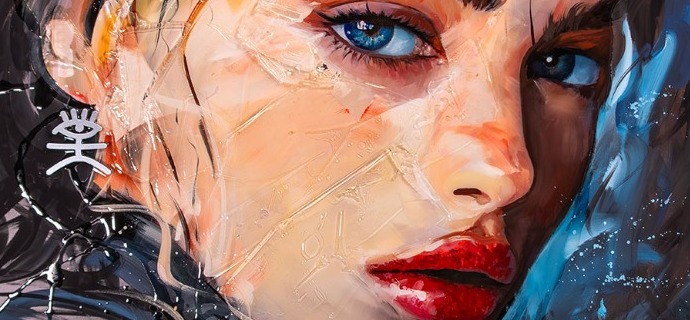 Goteborg - 100 x 70 cm - Peinture acrylique et résine sur métal