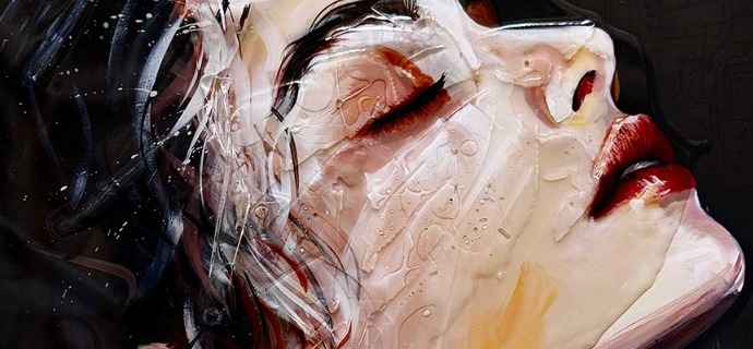 Hammerfest - 75 x 50 cm - Peinture acrylique et résine sur métal