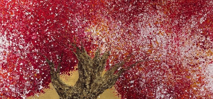 328 A - 120 x 120 cm - Huile sur toile et feuille d'or