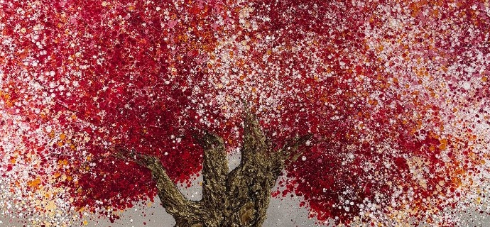 585 A - 100 x 100 cm - Huile sur toile et feuille d'or