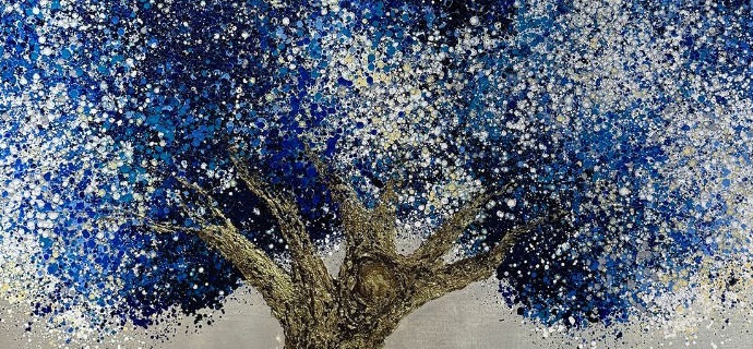 781 - 100 x 100 cm - Huile sur toile et feuille d'or