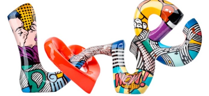 New Love | Homage to Lichtenstein - 52 cm - Sculpture