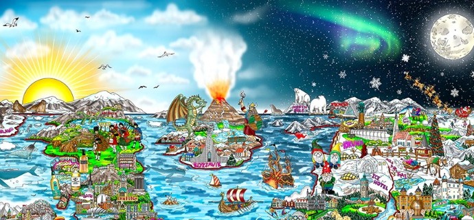 Exploring our world ... The wonders of Europe - 34,5" x 56" - Serigraphy 3D