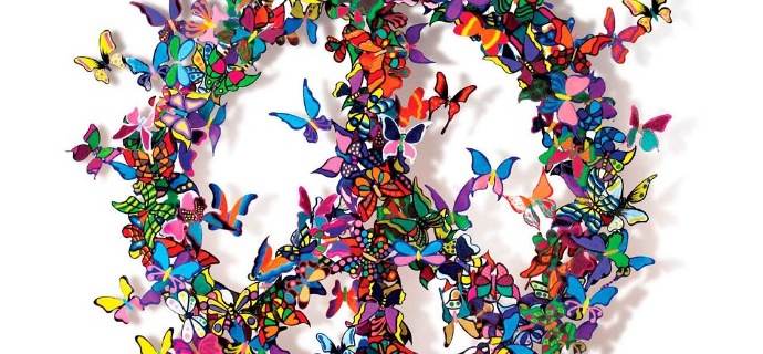 The butterfly effect - 100 x 100 / 60 x 60 cm - Sculpture murale 3D en métal découpée au laser